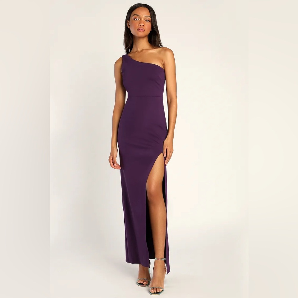 Lulus Good Times Only purple maxi dress - one shoulder
